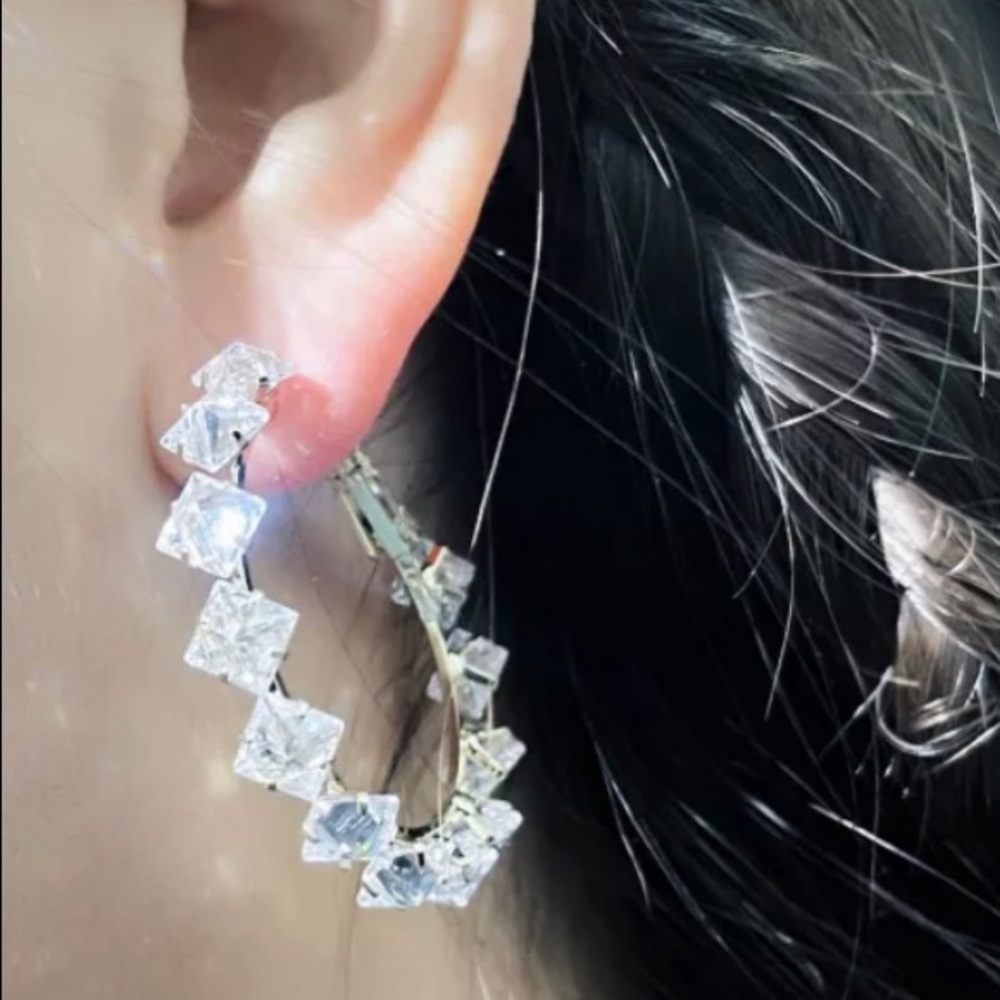 Crystal hoop earrings
